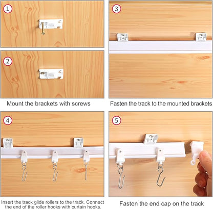 Flexible Bendable Ceiling Curtain Track, 5m (16.4ft), Ceiling Mount, for Curtain Track with Track Curtain System, RV Curtain Spacer, Curtain Ceiling Track, white