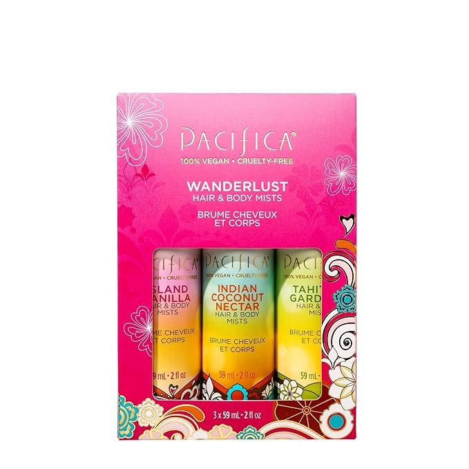 Pacifica Beauty Mini Fragrance Sampler, 3 Island Vanilla Scents - Hair Perfume  Body Spray Gift Set, Vegan  Cruelty Free