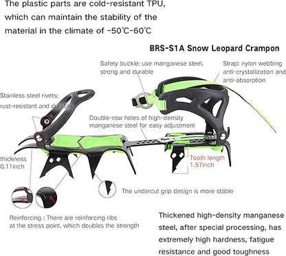 BRS HuaYe Professional Edition Fourteen Teeth Ice Crampons Winter Snow Boot Shoe Covers Gripper BRS-S1A