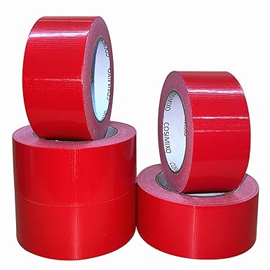 COSIMIXO 5-Pack Red Heavy Duty Duct Tape, 2 inches x 30 Yards, Strong, Flexible, No Residue, All-Weather and Tear by Hand - Bulk Value for Repairs, Industrial, Professional Use