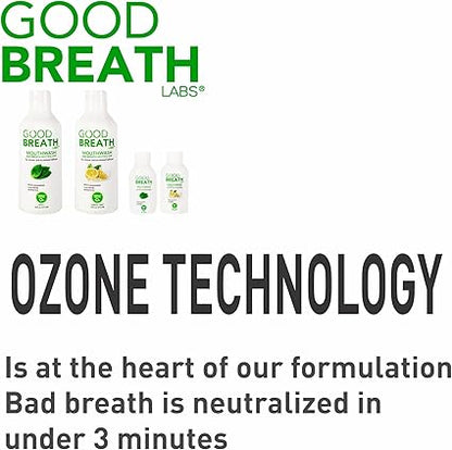 Goodbreath Mouthwash - Mint Mouth Rinse for Chronic Halitosis - New Ozone Technology Oral Rinse - Halitosis Treatment  Bad Breath Neutralizer - Mouthwash for Gum Diseases - Alcohol-Free  16 Oz