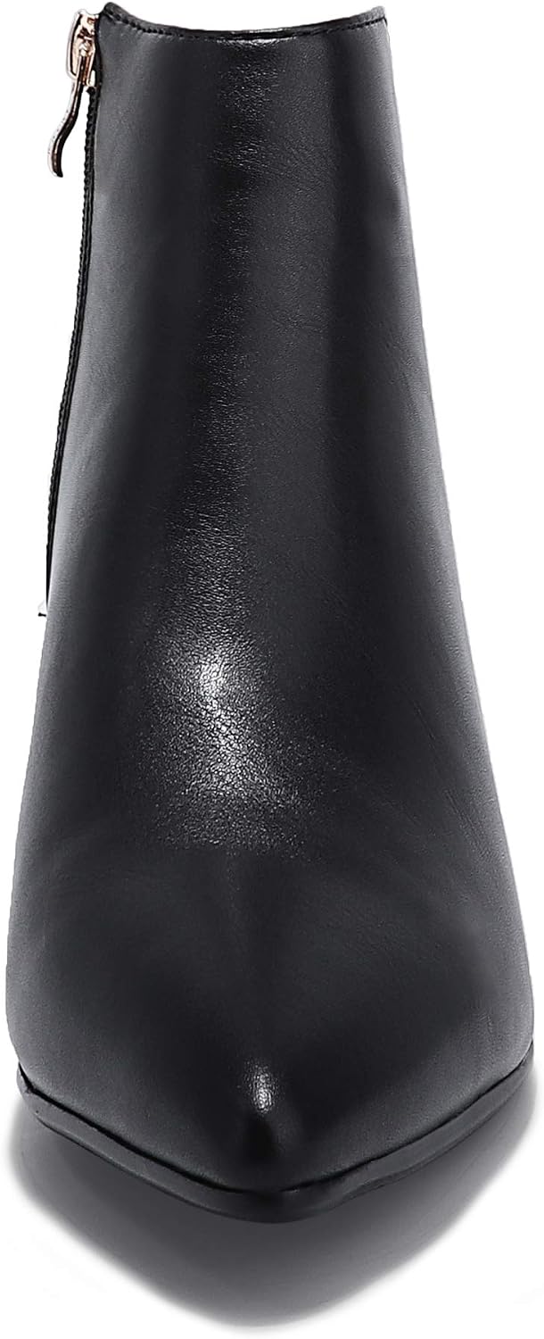 Women Booties Low Kitten Heel Ankle Boots Pointed Toe Short Boots Dress Sexy Shoes