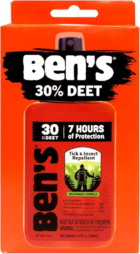 Ben's 30% DEET Mosquito, Tick and Insect Repellent, 3.4 Ounce Pump