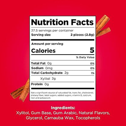 PUR Gum  Aspartame Free Chewing Gum  100 Xylitol  Natural Cinnamon Flavored Gum, 55 Pieces (Pack of 3)