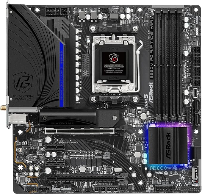 ASRock B650M PG Riptide WiFi AMD Socket AM5 Ryzen 7000 Series Processors Motherboard