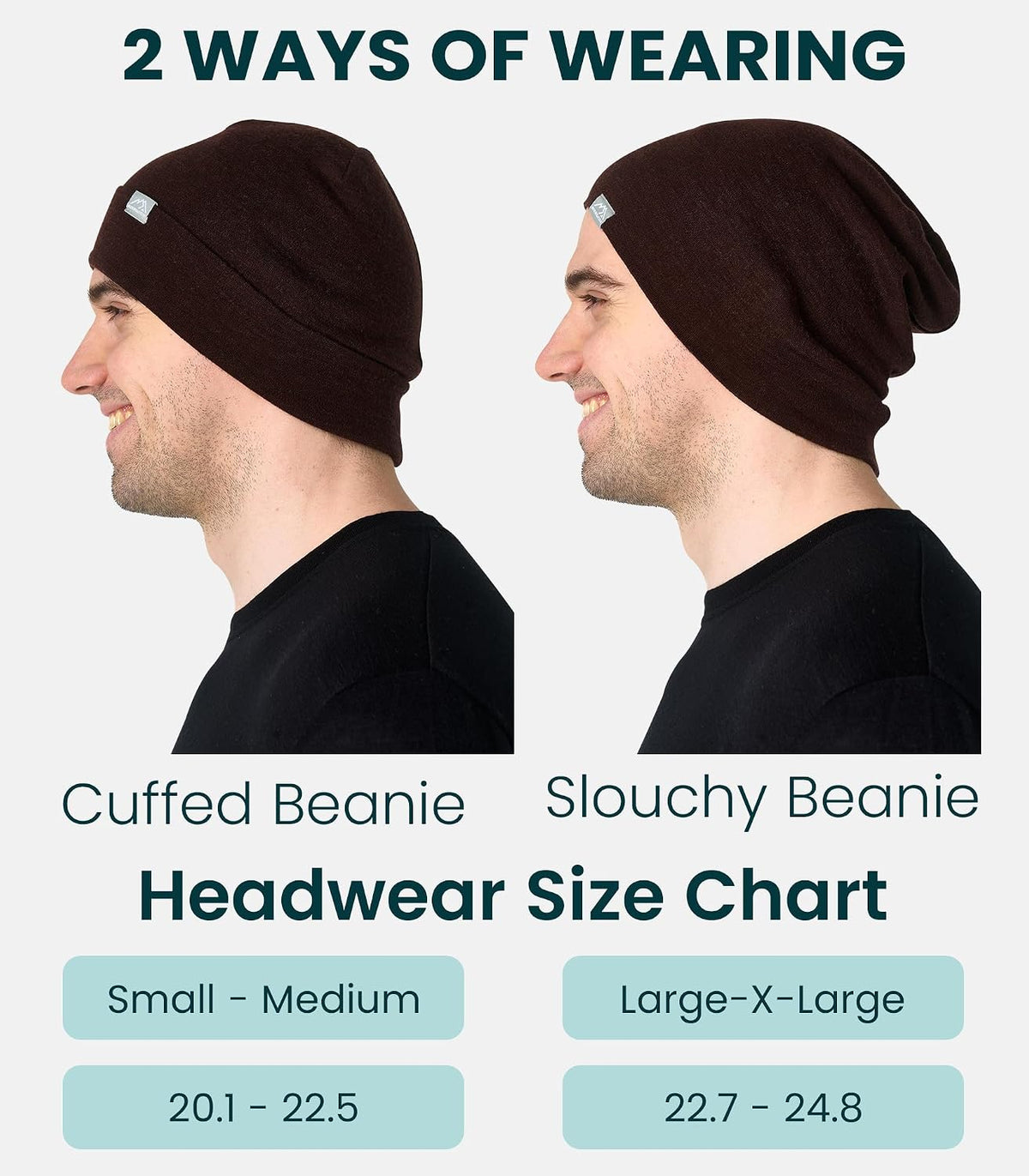 Merino Wool Beanie for Women & Men - 100% Merino Skull Cap 17.5um - All Season Unisex Adult Hat & Socks for Running, Hiking