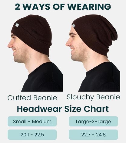 Merino Wool Beanie for Women & Men - 100% Merino Skull Cap 17.5um - All Season Unisex Adult Hat & Socks for Running, Hiking