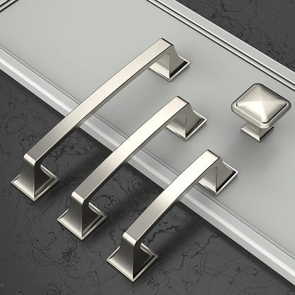 Asidrama 10 Pack 5 Inch(128mm) Brushed Satin Nickel Kitchen Cabinet Handles, Cabinet Pulls Kitchen Cabinet Hardware for Cupboard Drawer Pulls