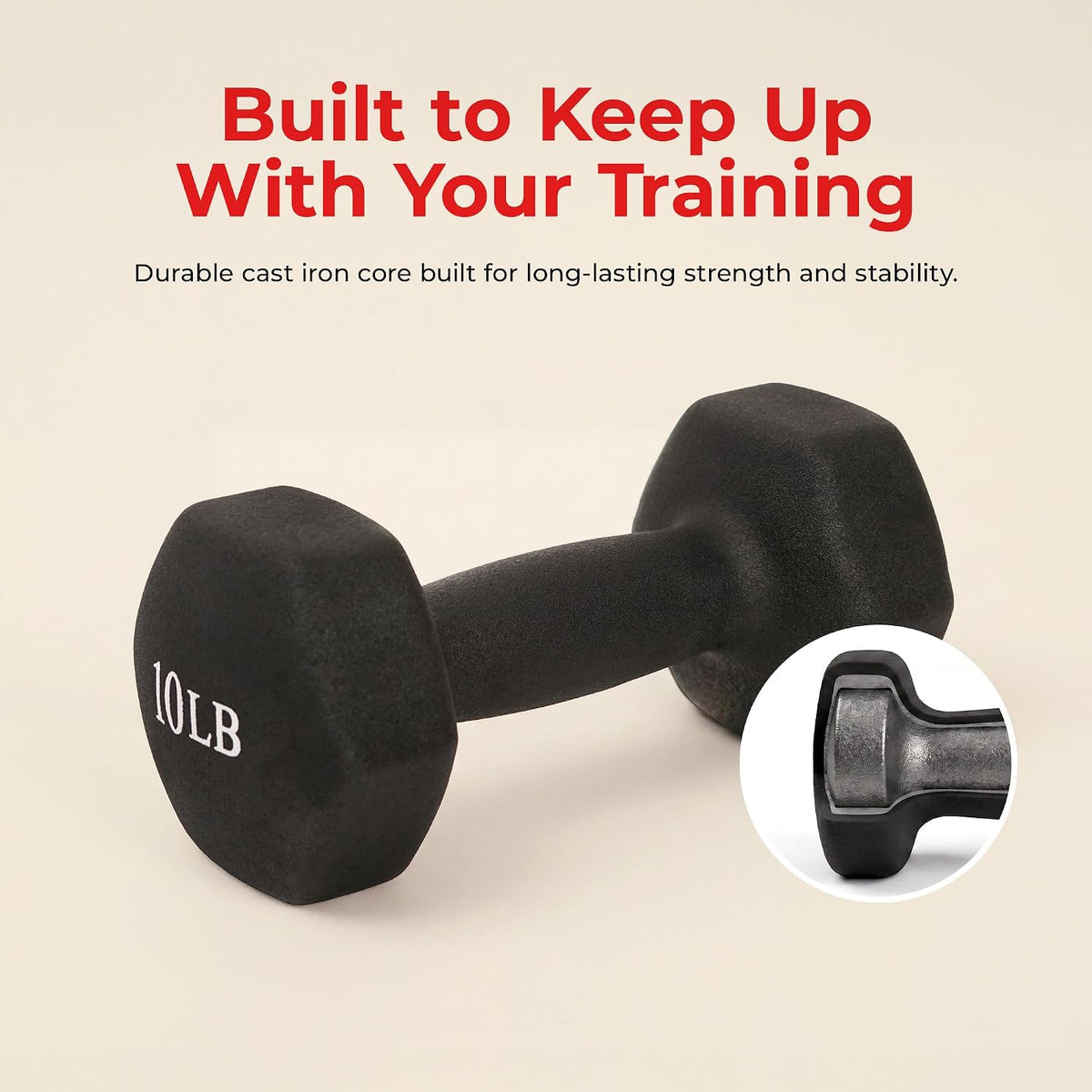 Sunny Health & Fitness Neoprene Coated Hex Shaped Dumbbell Non-Slip Fitness Weights for Home Gym Exercise, Full Body Workout Strength Building, Weight Loss, Sold in Pairs - Sizes - 2LB, 5LB, 8LB, 10LB