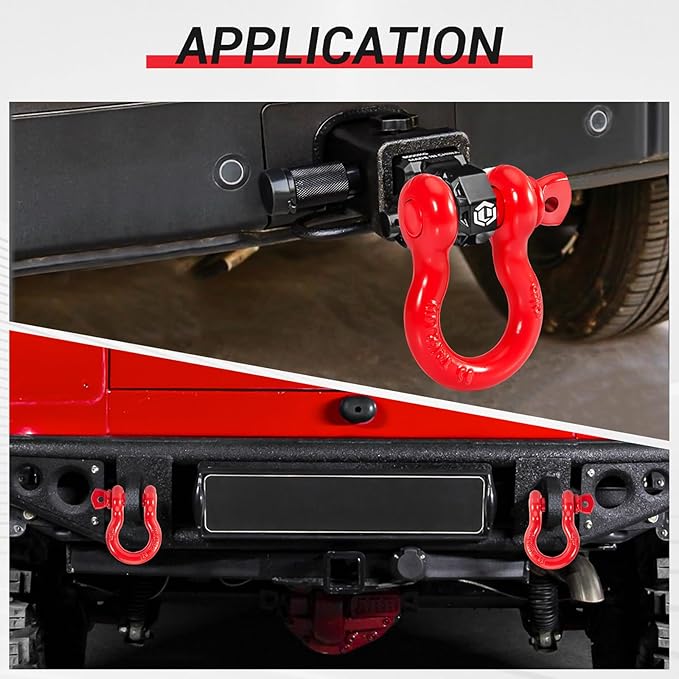 1/2" D Ring Shackles Forged Carbon Steel with Screw Pin WLL 2 Tons 4,000 Lbs, Heavy Duty D Ring Buckle for Towing, Rigging and Vehicle Recovery (10 Pack)