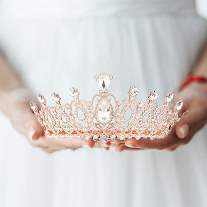 Crowns for Bridal, Crown Princess Crown Rhinestone Queen Headband Fashion Headpiece Hair Accessories for Wedding Bride Bridal Girls Women Party (Style 1)