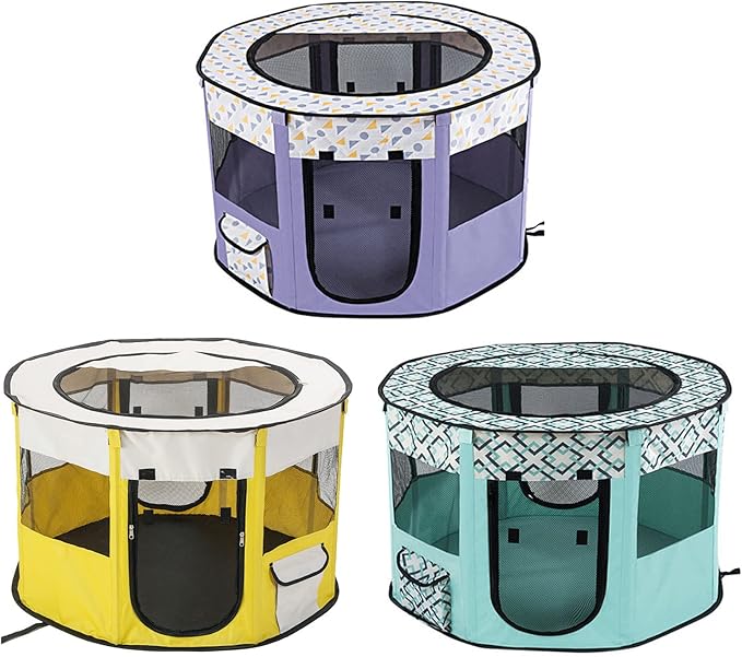 Pet with Door  Roof for Small Dogs Exercise Pen for Cat Delivery Room for Indoor Cats and Other Small