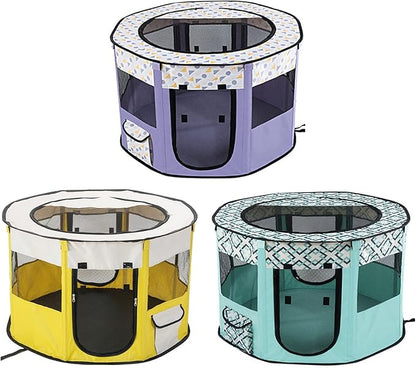 Pet with Door  Roof for Small Dogs Exercise Pen for Cat Delivery Room for Indoor Cats and Other Small