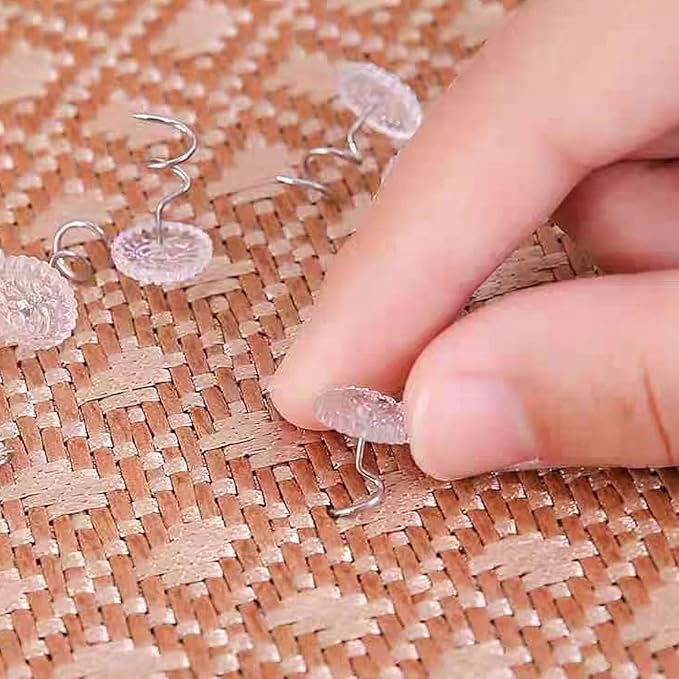 50Pcs Twist Pins with Clear Heads, Bedskirt Pins for Holds Bedskirts, Drapes, lipcovers and Other Fabric and Materials Securely in Place
