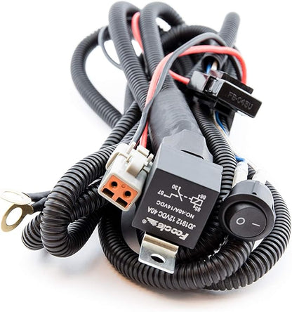 SYLVANIA - LED Light Bar Wiring Harness Kit - Weatherproof Deutsch Connector, 12V On Off Switch Power Relay Blade Fuse Off Road Lights LED Work Light, Spot Flood Combo, Single Lightbar (1PC)