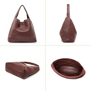 Large Woven Tote Bag for Women Weave Purse Woven Leather Handbag