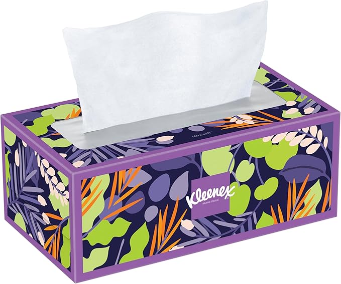 Kleenex Ultra Soft Facial Tissues, 1 Flat Box, 120 Tissues per Box, 3-Ply, Packaging May Vary