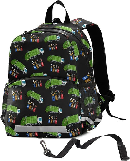 Cute space backpack with safety strap for boys and girls, space rocket with dinosaur design, helicopter, with safety strap, 01145, Cute