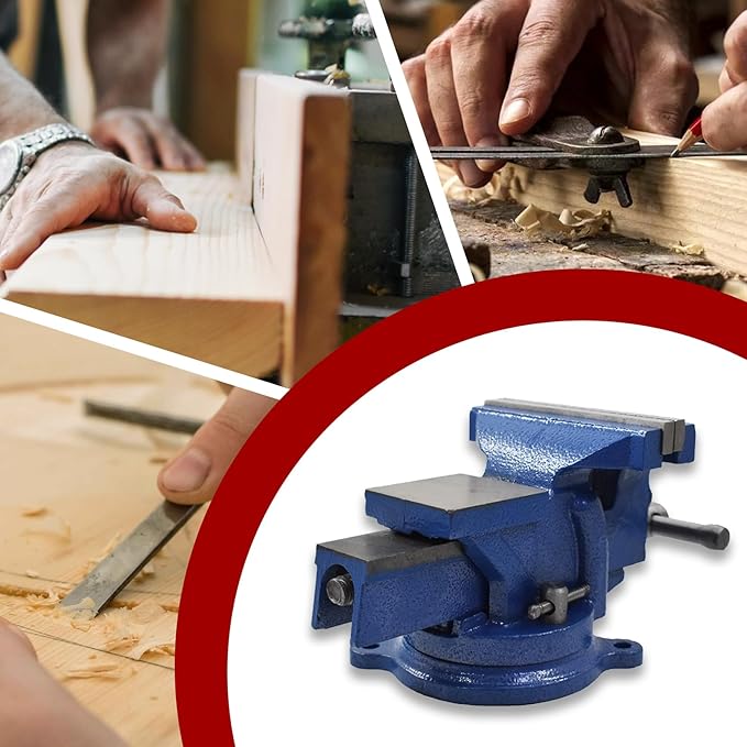 findmall 4" Bench Vise with Anvil 360 Swivel Locking Base Table top Clamp Heavy Duty Vice