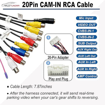 Radio Wiring Harness Kit for Android Car Stereo 16Pin ISO Radio Wire Harness 10Pin/20Pin RCA Connectors GPS Antenna Cable 4Pin/6Pin USB Cord Android Car Stereo Install Kit(6PCS)