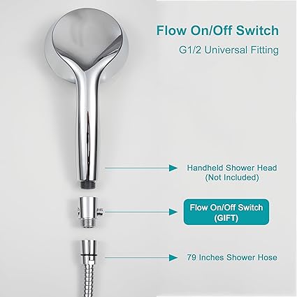 Shower Hose Replacement,79 Inches Extra Long Stainless Steel Handheld Shower Head Hose Attachment with G12 Universal Brass Insert  Nut,Durable Flexible  Anti-twist for Bidet Sprayer,Chrome