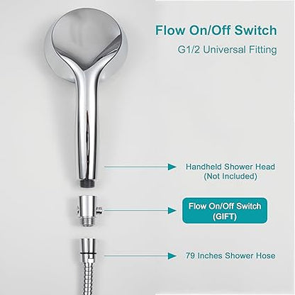 Shower Hose Replacement,79 Inches Extra Long Stainless Steel Handheld Shower Head Hose Attachment with G12 Universal Brass Insert  Nut,Durable Flexible  Anti-twist for Bidet Sprayer,Chrome