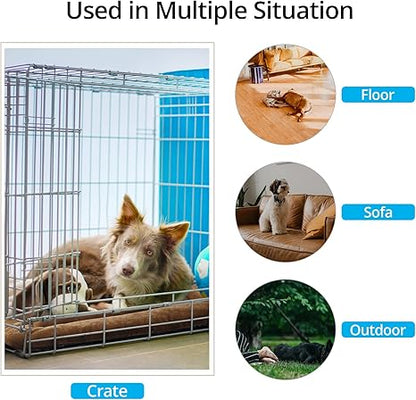 Dog Beds Crate Pad for Large Dogs Fit Metal Dog Crates,Ultra Soft Dog Crate Bed Washable  Anti-Slip Kennel Pad for Dogs Cozy Sleeping Mat,Brown 42inch