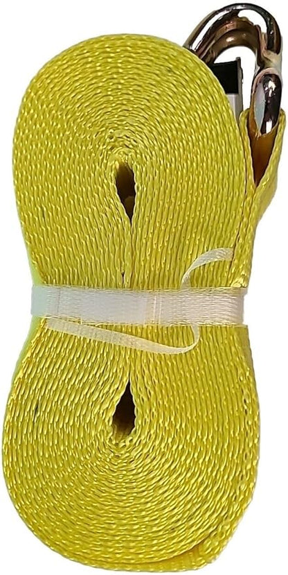 FICHAS Heavy-Duty Ratchet Tie-Down Straps with J Hooks 27'x 2' Weather Resistant New