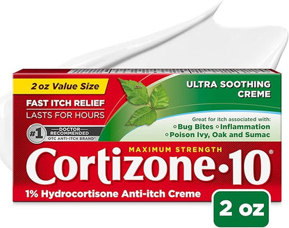 Cortizone 10 Maximum Strength Ultra Soothing Anti-Itch Cream, 1 Hydrocortisone Creme, 2 oz.
