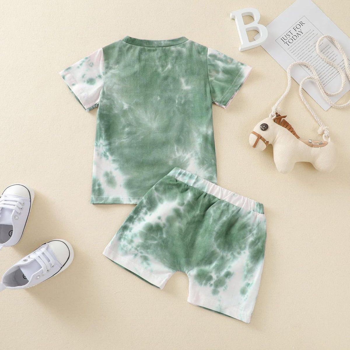 Aruzig Toddler Boys' 2-Piece Short Sleeve T-Shirt and Shorts Set