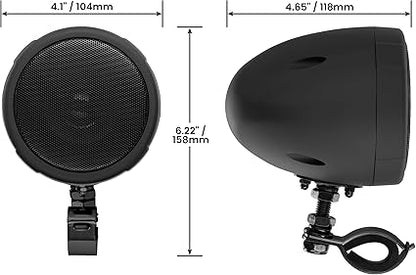 BOSS Audio Systems MCBK425BA 3 Inch Motorcycle Speakers  Built-in Bluetooth Amplifier, Weatherproof, Volume Control, ATV UTV Compatible