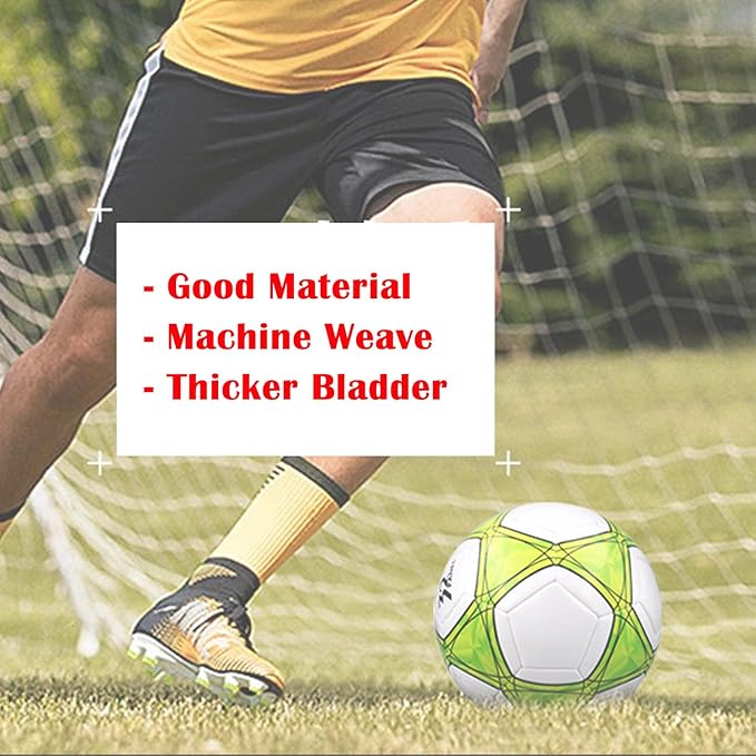 Soccer Ball Size 3,4,5 Soft PU for Practice Training Gift Boys Girls Kid Come with Pump and Needle