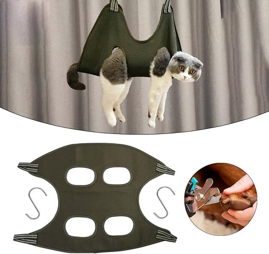 Grooming Hammock for Cleaning and Nail Clipping, Dark Green M
