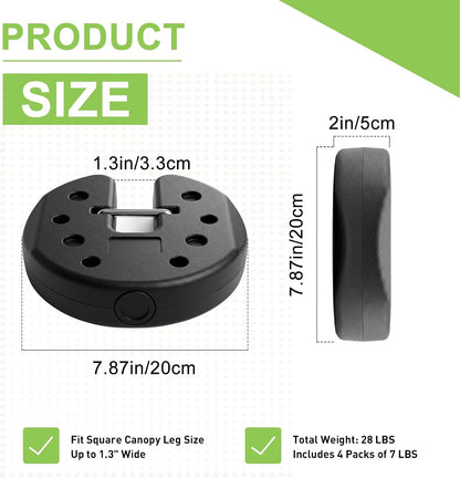 T&Jero Square Heavy Duty Canopy Weights for Legs of Pop Up Tent Gazebo Set of 3, 21 lb