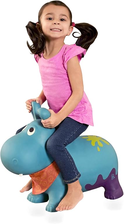 B. toys- Bouncy Boing- Inflatable Hippo Bouncer- Ride On- Sit  Bounce Air Pump Included  Hankypants- 18 Months