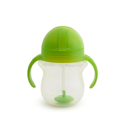 Munchkin Any AngleN Sippy Cup for Toddlers, Weighted Straw Trainer Cup with Click LockN Lid, 7 Ounce, Green