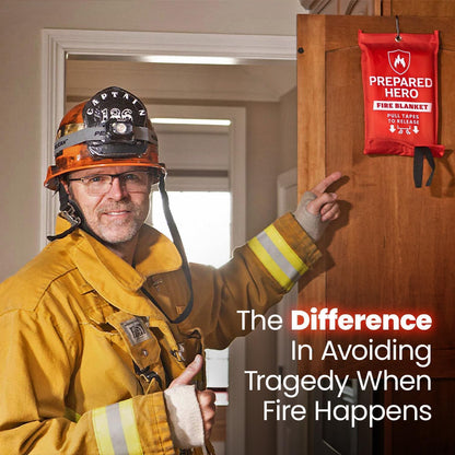 Emergency Fire Blanket - 2 Pack - Fire Suppression for Kitchen, 40” x 40” Fiberglass Fire Blanket for Home