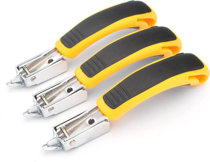 Staple Remover Heavy Duty Staple Puller, Upholstery Tool Industrial Staple Remover for Furniture, Floor, Carpet, Carton (3 Pack, Yellow)