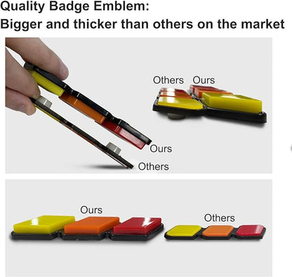 Tri-Color Front Grille Badge Emblem for Tacoma 4 Runner Tundra Sequoia Rav4 Highlander(YellowOrangeRed