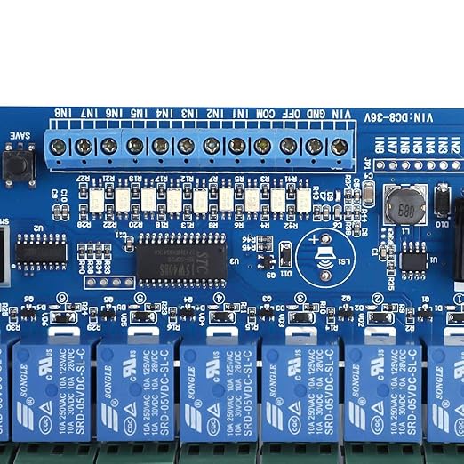 Multifunction Relay, 8-36V 8-Channel Multifunction Time Delay Relay Interface Board Module Optocoupler LED