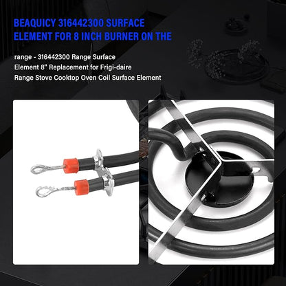 316442300 Range Surface Element 8'' Electric Range Surface Burner Coil Element by Romalon Fit for Frigi-daire Range Stove Cooktop Oven Coil Surface Element