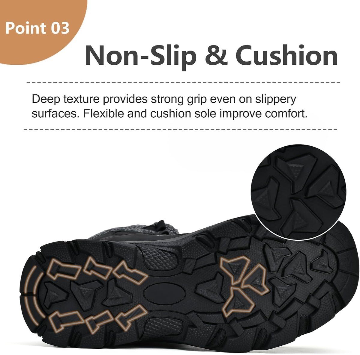 TRAILBLITZ Men's Winter Snow Boots Water Resistant Slip Resistant Warm Outdoor Lightweight Comfortable Durable 9.1 IN Height Hiking Shoes.