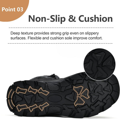 TRAILBLITZ Men's Winter Snow Boots Water Resistant Slip Resistant Warm Outdoor Lightweight Comfortable Durable 9.1 IN Height Hiking Shoes.