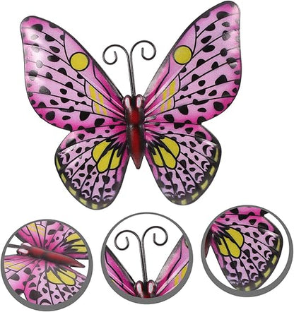 BESPORTBLE Hardware Crafts Outdoor Wall Sculpture Insect Wall Decor Butterfly Garden Sculpture Butterfly Wall Decor 3D Butterflies Wall Decor Butterfly Wall Sculpture Home Decor Iron Purple
