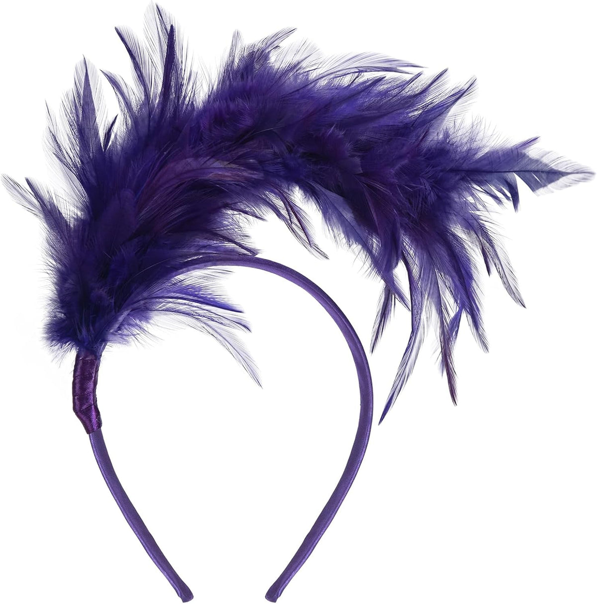 1920s Feather Fascinator Headband for Women Kentucky Derby Headpiece Fascinator Hats for Cocktail Wedding Tea Party