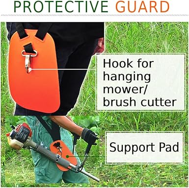 Shoulder Strap for Weed Eater Trimmer, Adjustable Brush Cutter Double Shoulder Belt, Gardening, Harness Weed Accessories Leaf Brower Orange Black