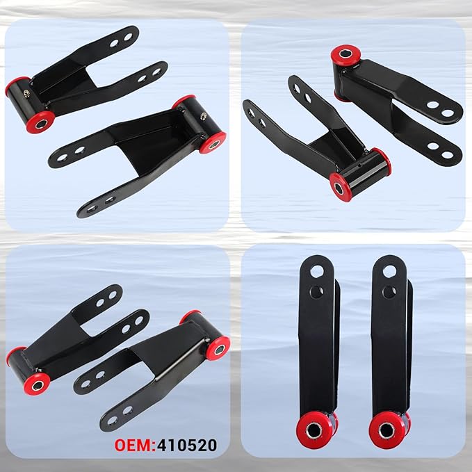 2" Rear Drop Lowering Shackle Suspension Kit Compatible with Chevy and Gmc C1500 C2500 1988-1998, Silverado Sierra 1500 1988-2019, Replaces  410520