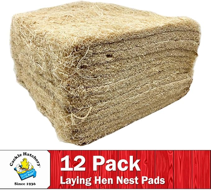 Cackle Hatchery Laying Hen Nest Box Pads Made in USA from Sustainable Aspen Exceslior - 13x13 Nesting Box Liners (12 Pack)
