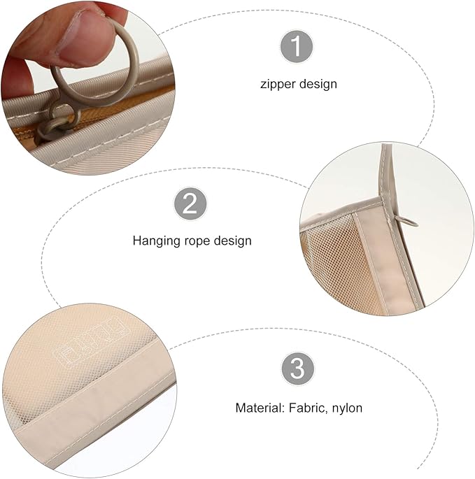 Ipetboom 1pc Travel Cosmetic Bag Toiletry Bag Makeup Bundles Travel Wash Bag Travel Makeup Kit Travel Storage Pouch Travel Makeup Bag Makeup Container Buggy Bag Beige Double Sided Twill