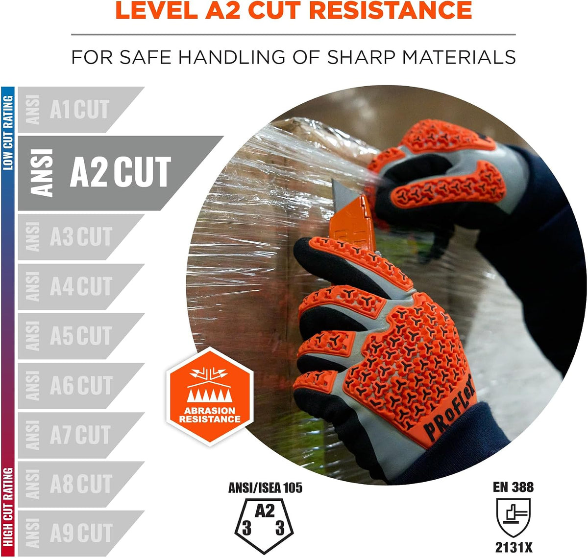 Ergodyne ProFlex 7521 Thermal Impact Resistant Work Gloves, Waterproof, Nitrile Coated Palms, ANSI A2 Cut Resistance, TPR Impact Protection Padding (Large)